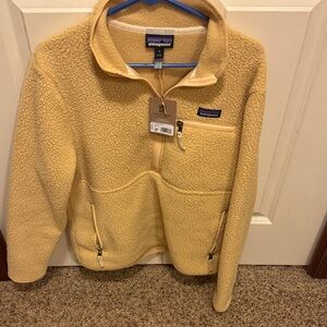 Patagonia Retro Pile Marsupial Fleece Jacket. Beeswax Tan. NWT